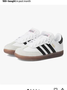 Adidas Samba Sneakers in White and Black with Dark Gum Outsoles
